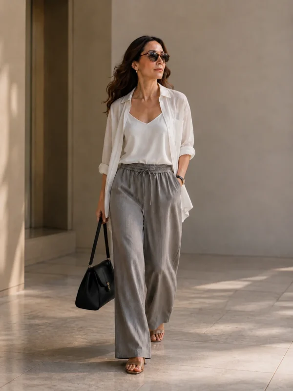 Stripe Wide Leg Pants