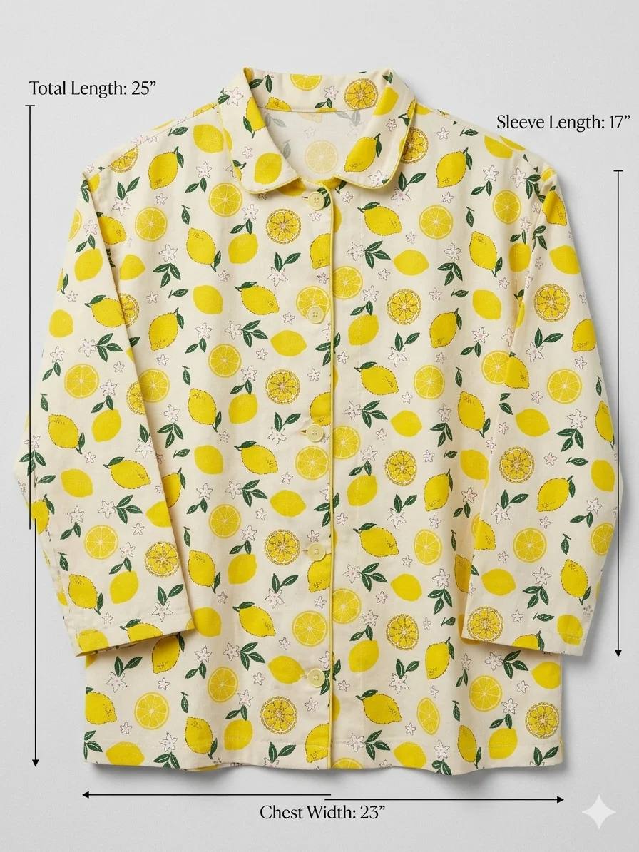Lemon Cotton Pajamas Set - Image 11