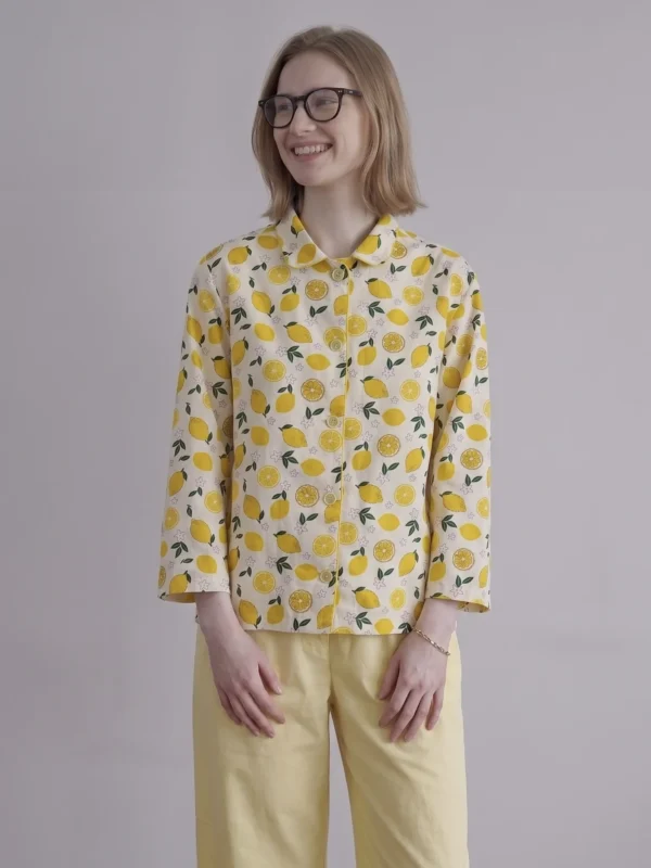 Lemon Cotton Pajamas Set