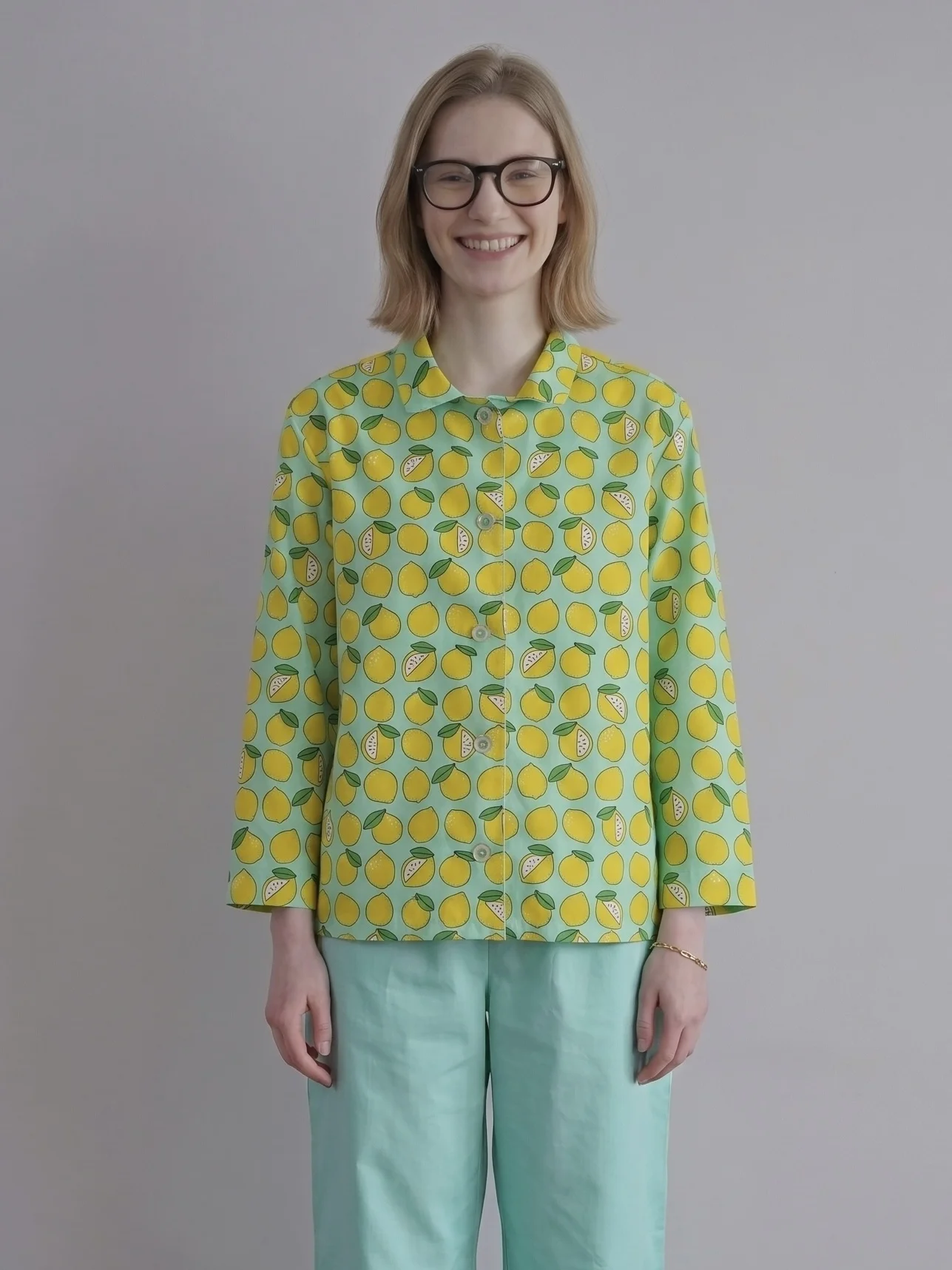 Lemon Cotton Pajamas Set - Image 4