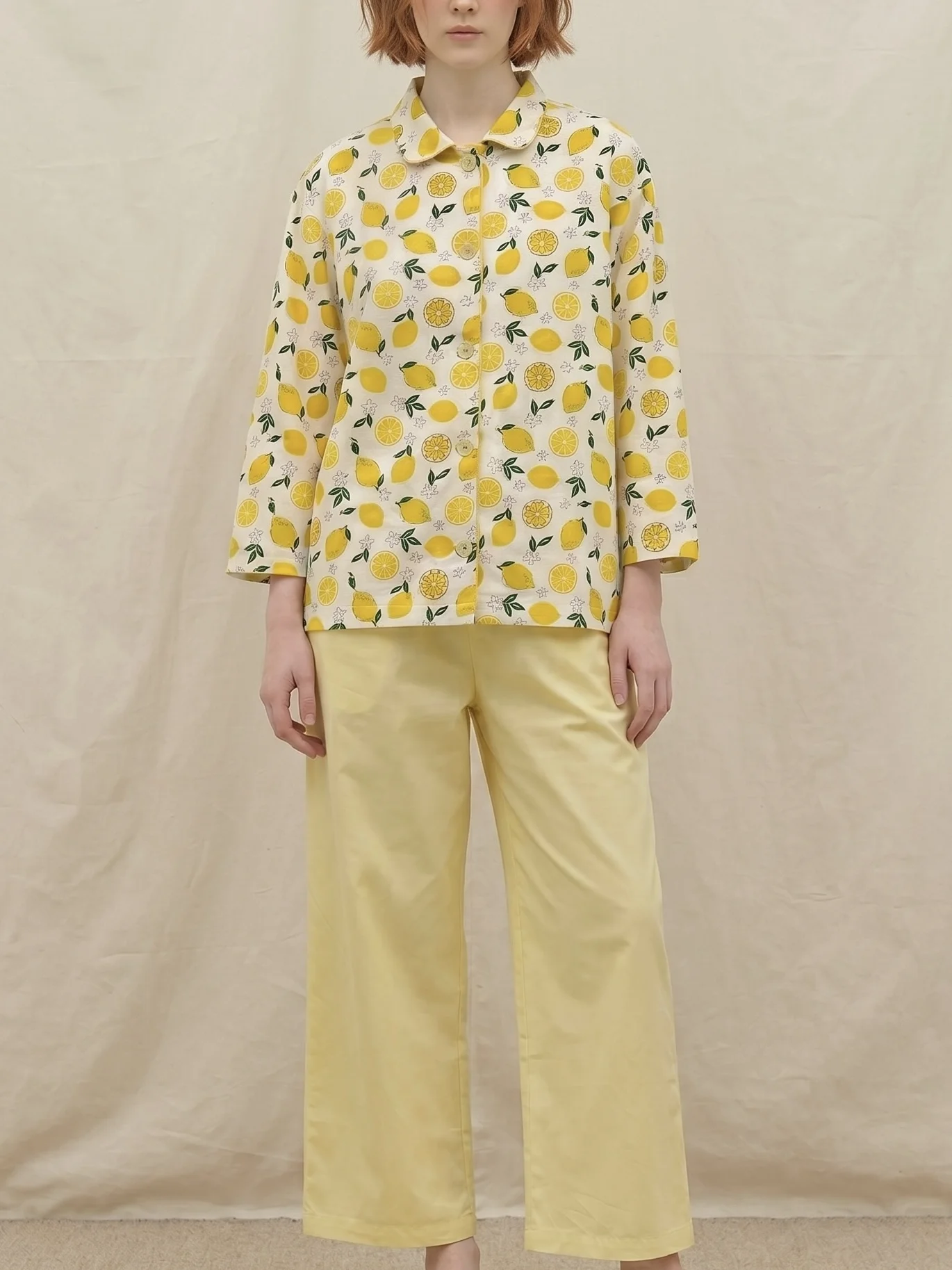Lemon Cotton Pajamas Set - Image 5