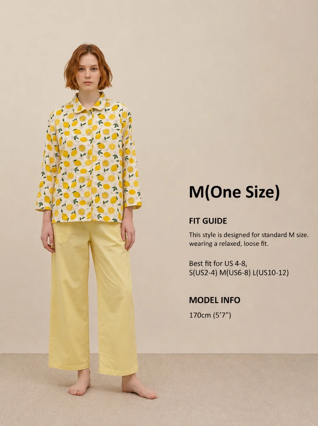 Lemon Cotton Pajamas Set - Image 7