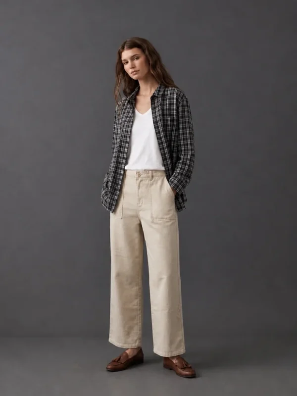 Soft Summer Plaid Blouse
