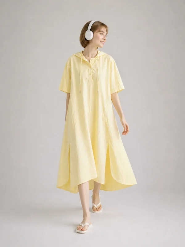 Hooded Short Sleeve Dress