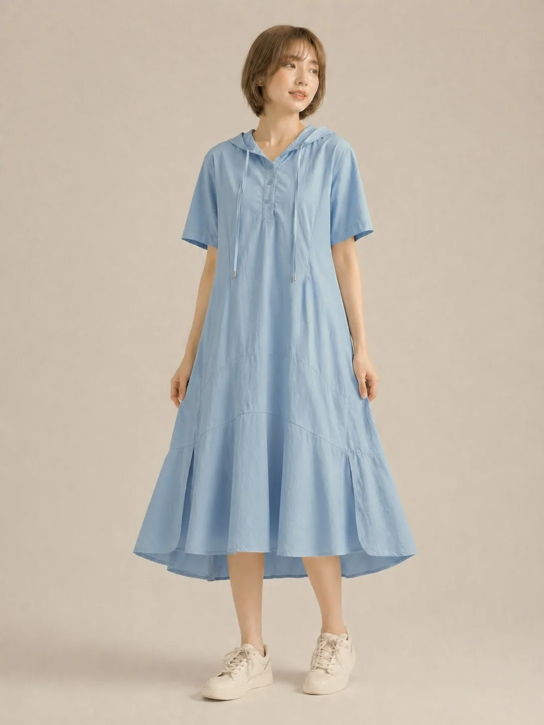 Hooded Short Sleeve Dress - Image 4
