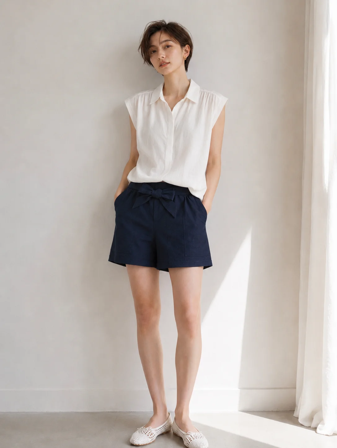 Sleeveless Linen Blouse - Image 4