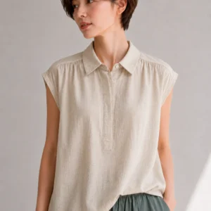 Sleeveless Linen Blouse