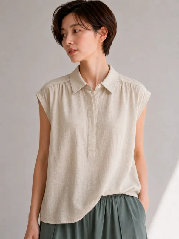 Sleeveless Linen Blouse