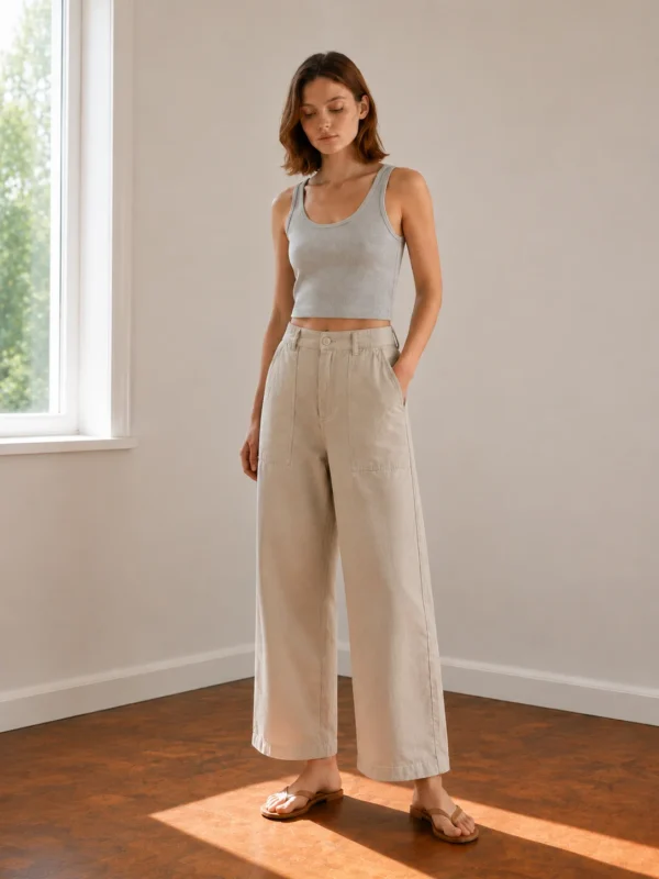 Wide Fit Cotton Pants