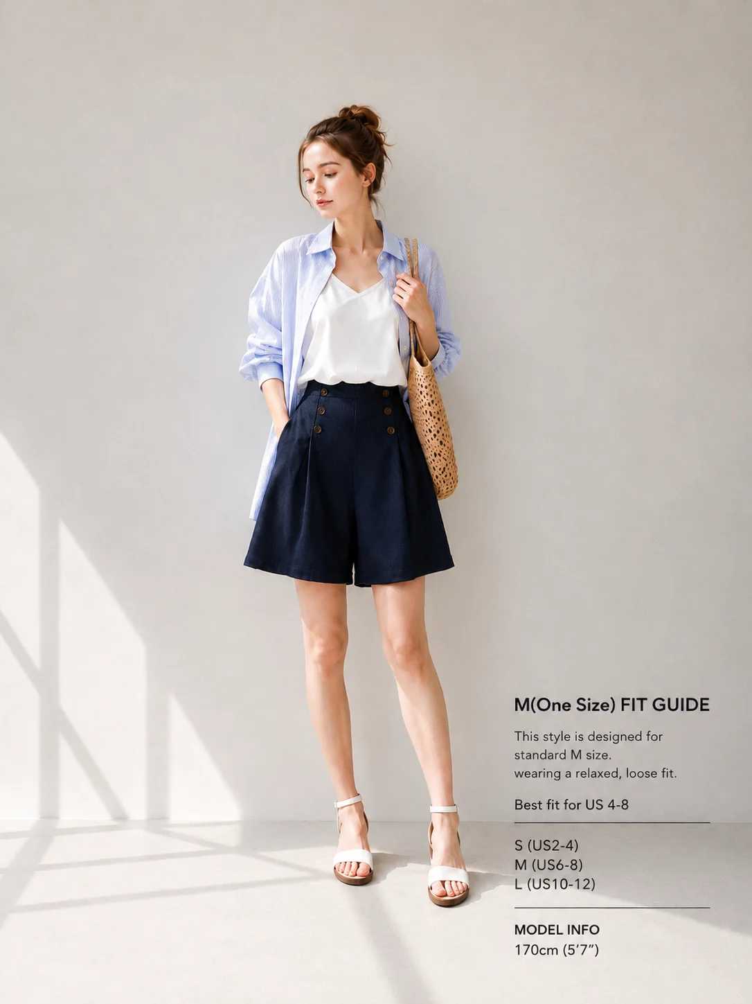 Button Front Linen Shorts - Image 11