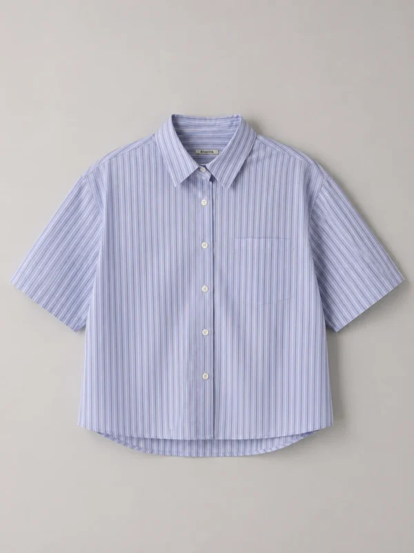 Boxy Short Sleeve Striped Shirt