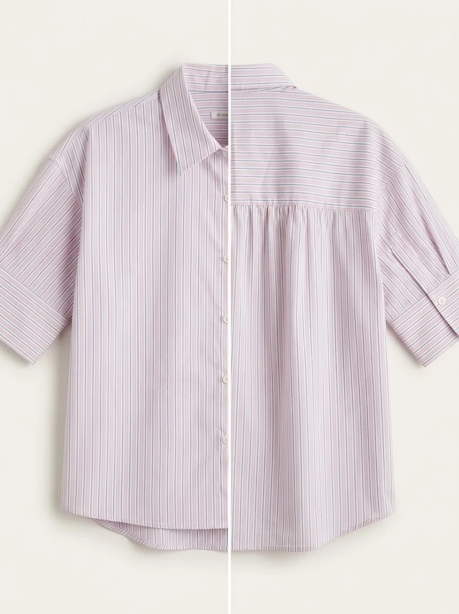 Elegant Cuff Striped Blouse - Image 5