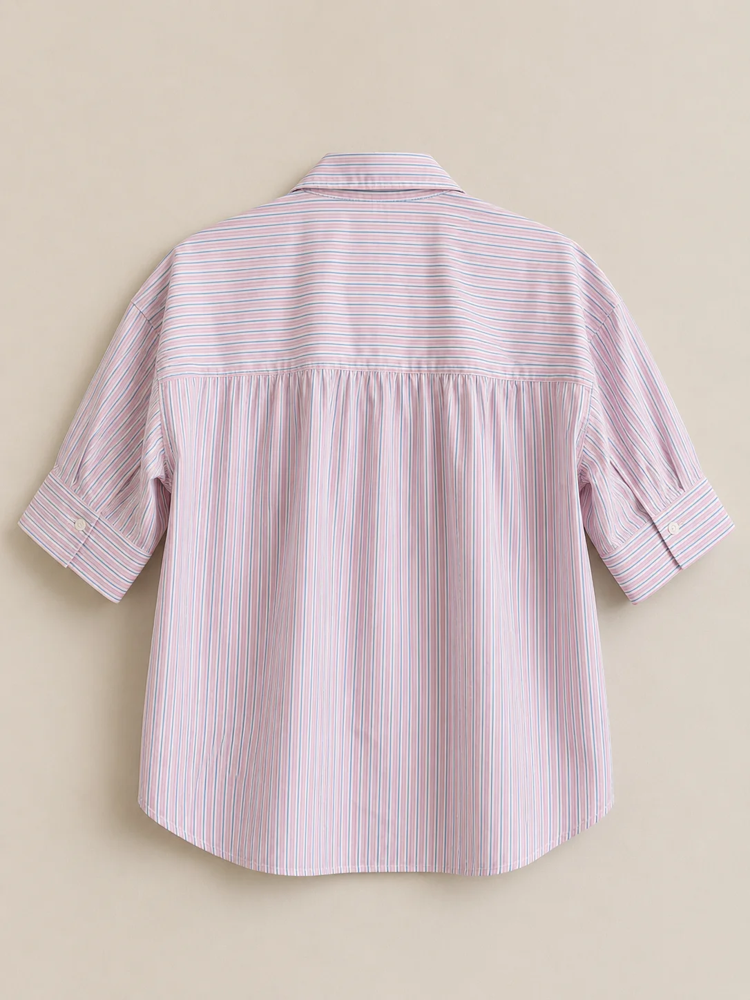 Elegant Cuff Striped Blouse - Image 9
