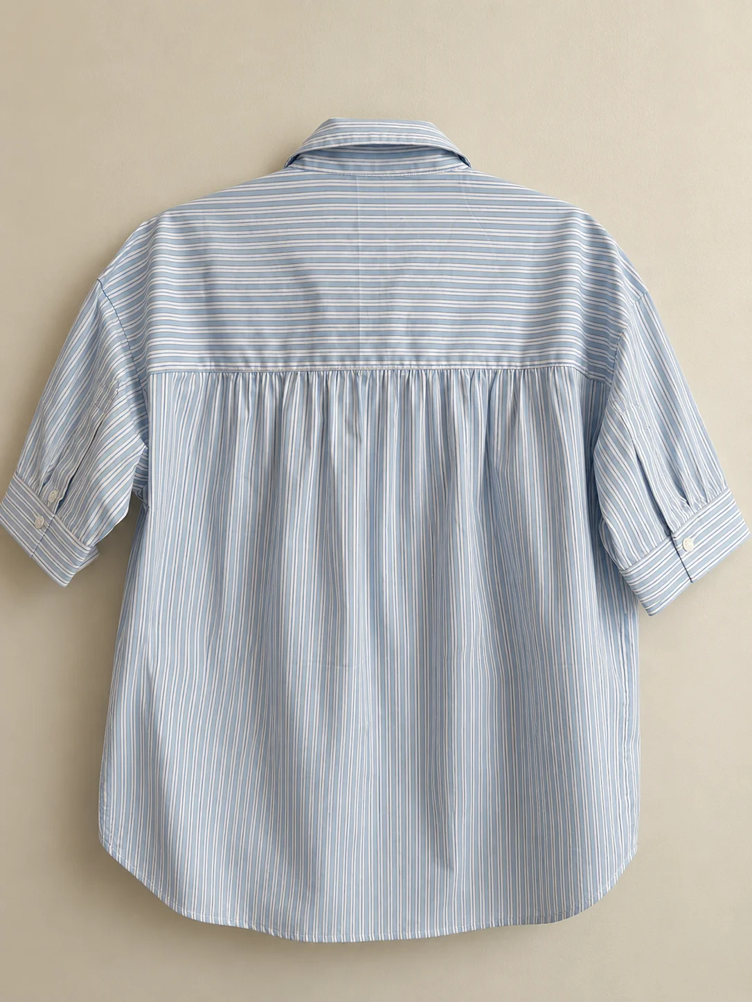 Elegant Cuff Striped Blouse - Image 10