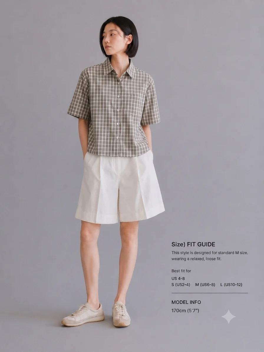 Women's Plaid Cotton Summer Shirt - Image 5