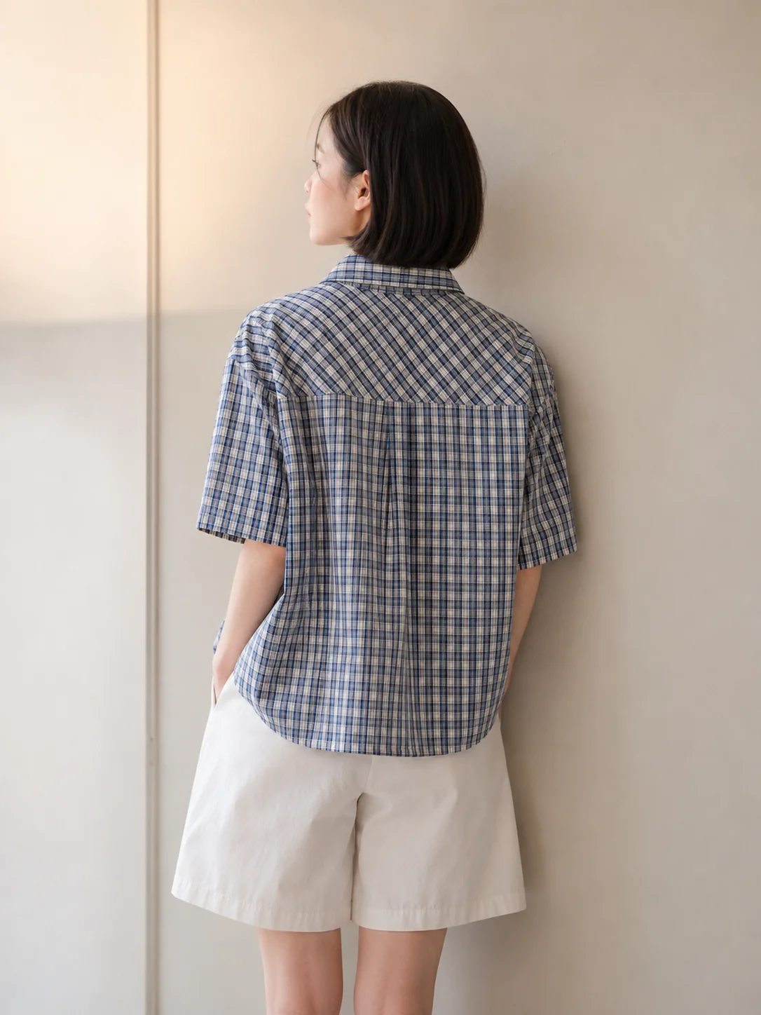 Women's Plaid Cotton Summer Shirt - Image 3
