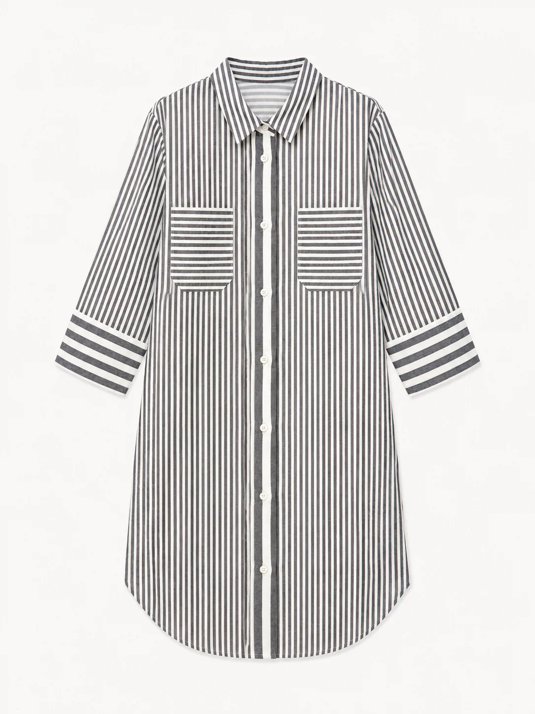 RivaViva Linen-Cotton Mixed Stripe Belted Dress - Image 8
