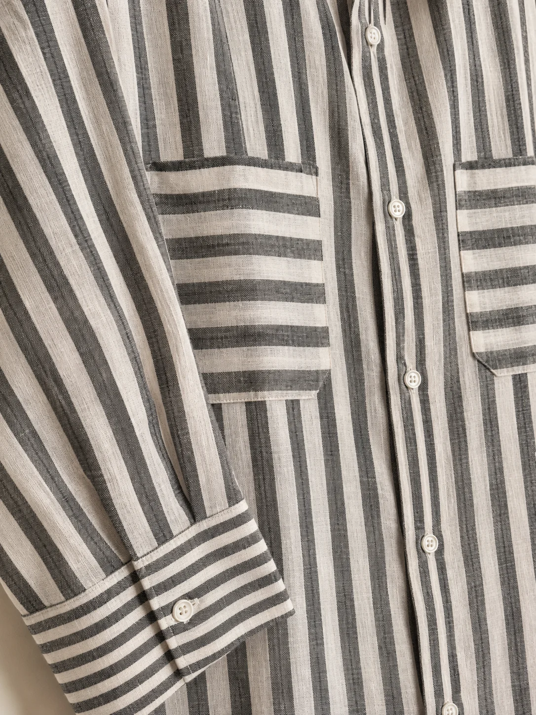 RivaViva Linen-Cotton Mixed Stripe Belted Dress - Image 12