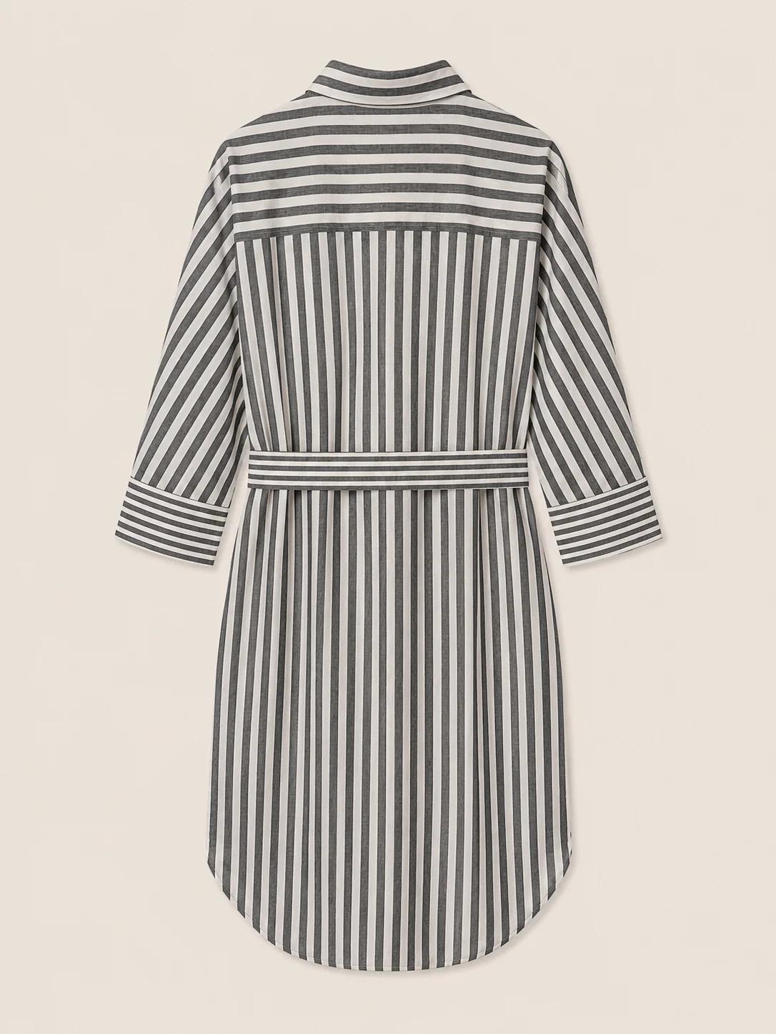 RivaViva Linen-Cotton Mixed Stripe Belted Dress - Image 5
