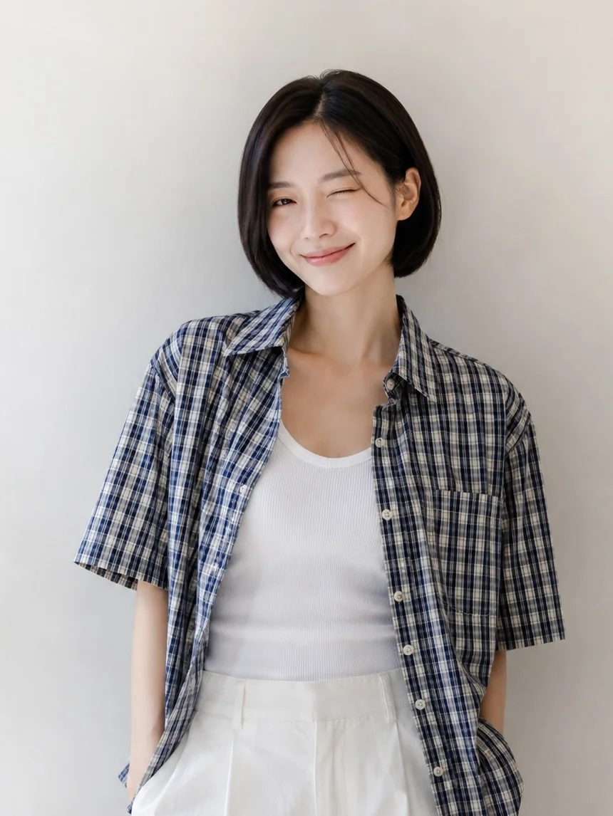 Women's Plaid Cotton Summer Shirt