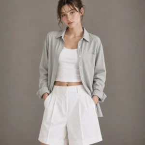 Elastic Back Cotton Shorts