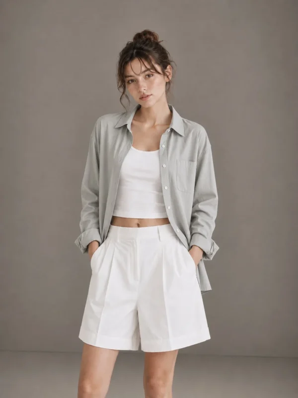 Elastic Back Cotton Shorts